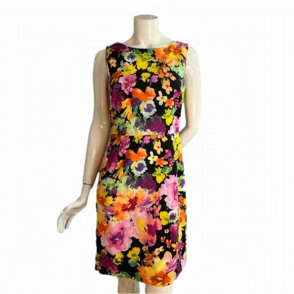 New MUSE Floral Sleeveless Sheath Day to Night Shift Dress Size 8 - Picture 2 of 8